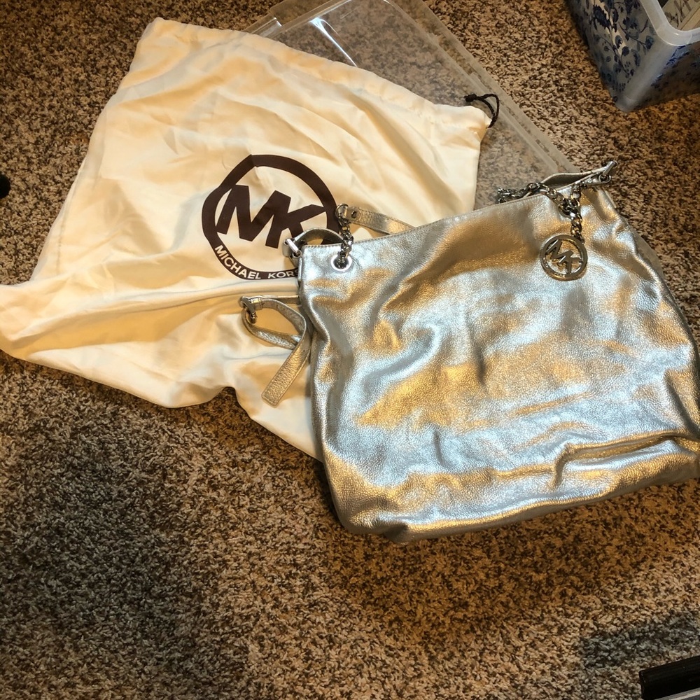Michael Kors Metallic Silver Bag